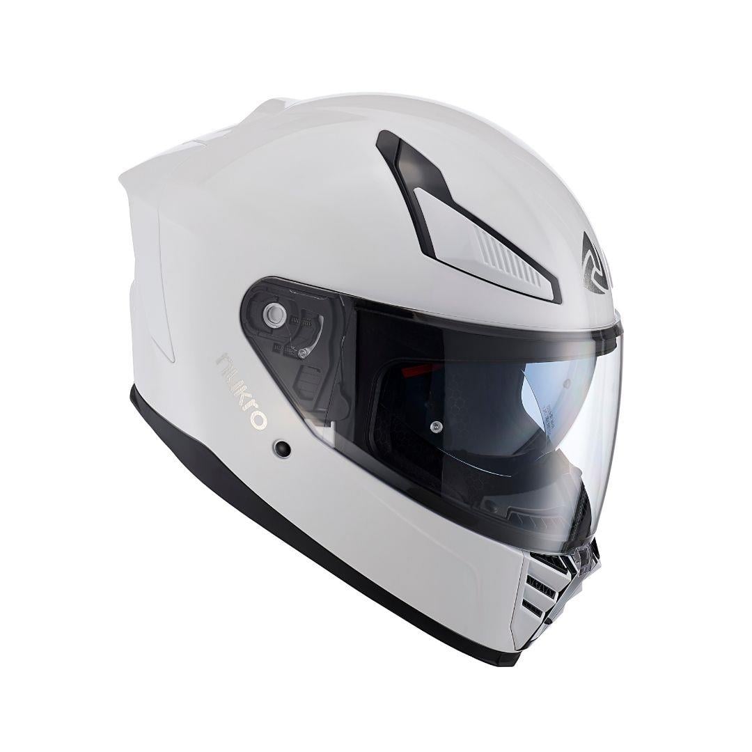 Nukro YM-853 Solid Gloss White Kask