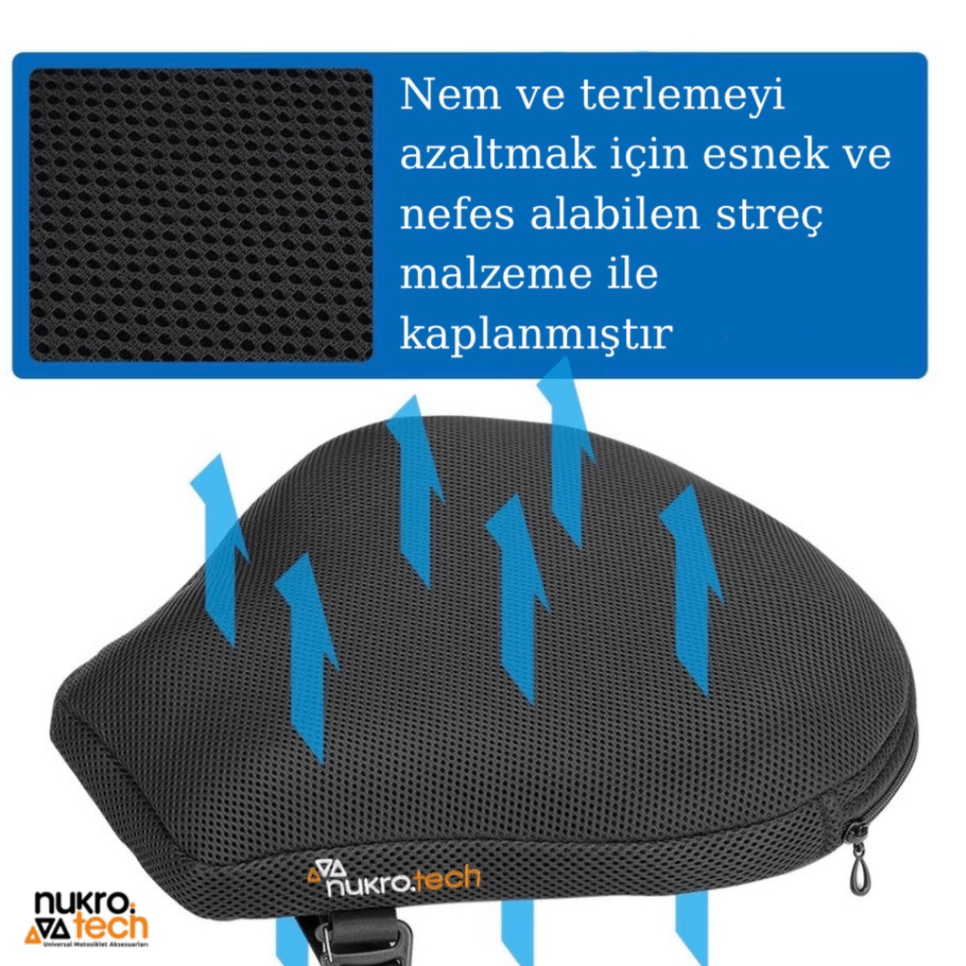 Nukrotech Nukro-Cruiser-M Hava Destekli Motosiklet Sele Minderi