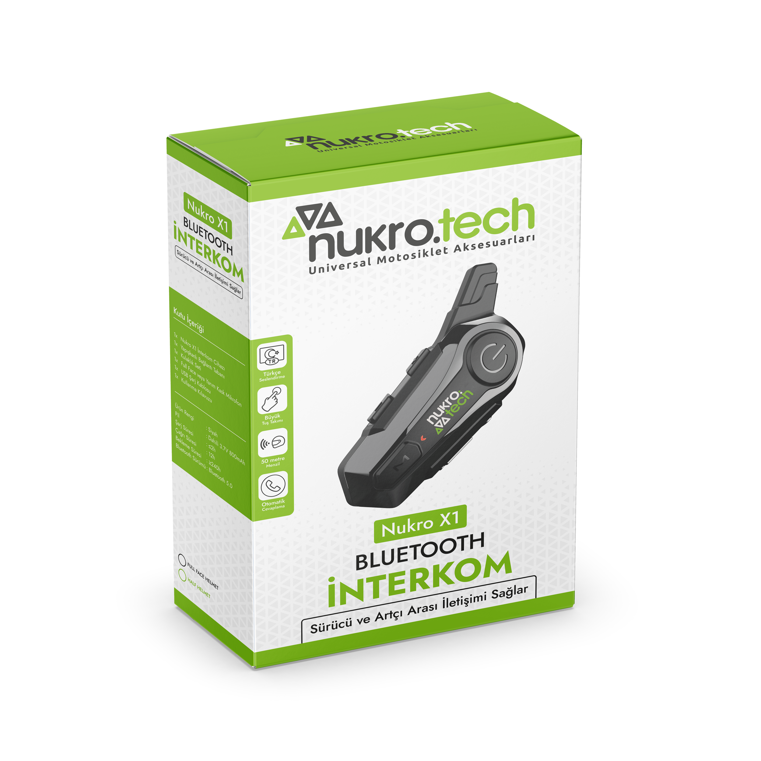 Nukrotech Nukro X1 Bluetooth İnterkom (Kısa Mesafe)