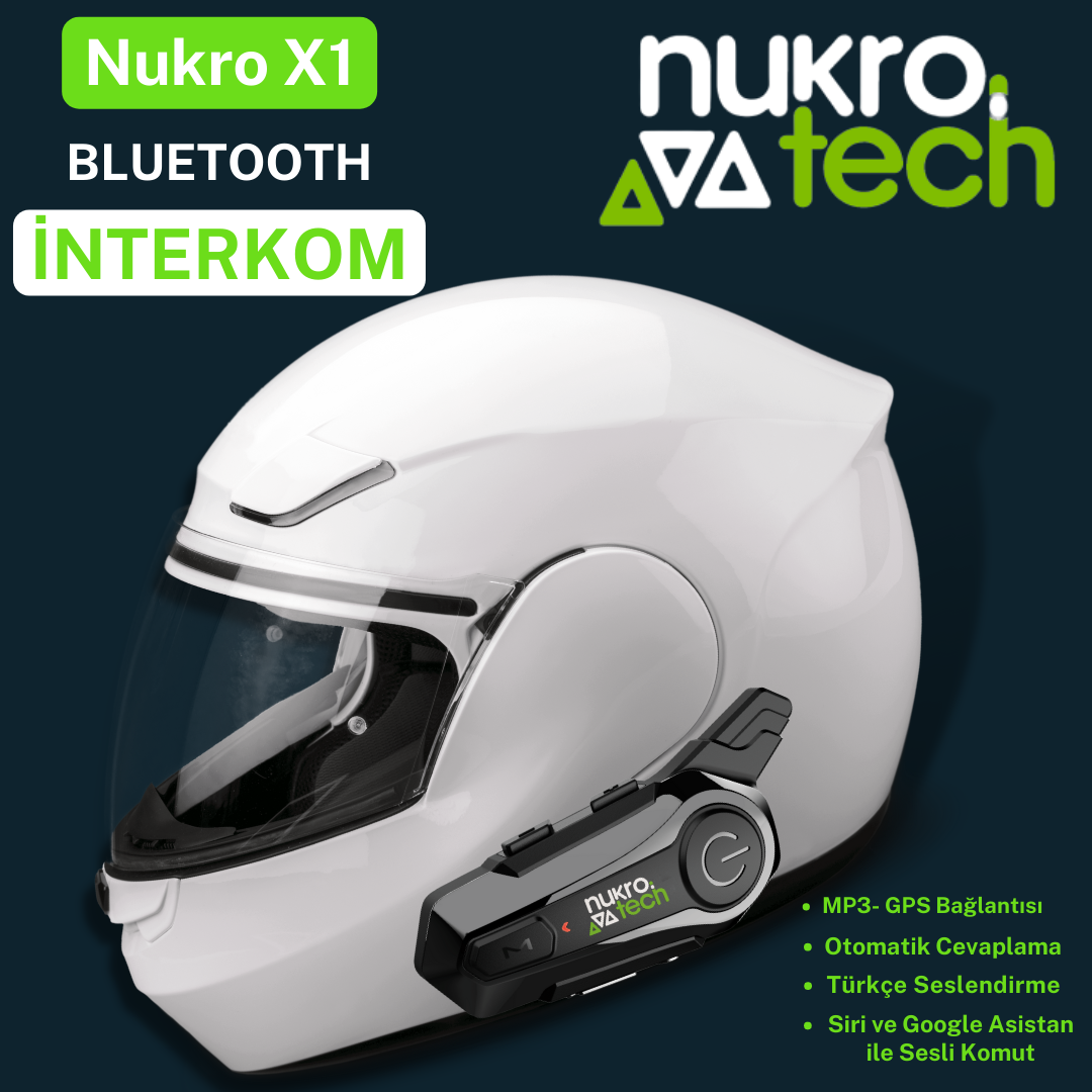 Nukrotech Nukro X1 Bluetooth İnterkom (Kısa Mesafe)