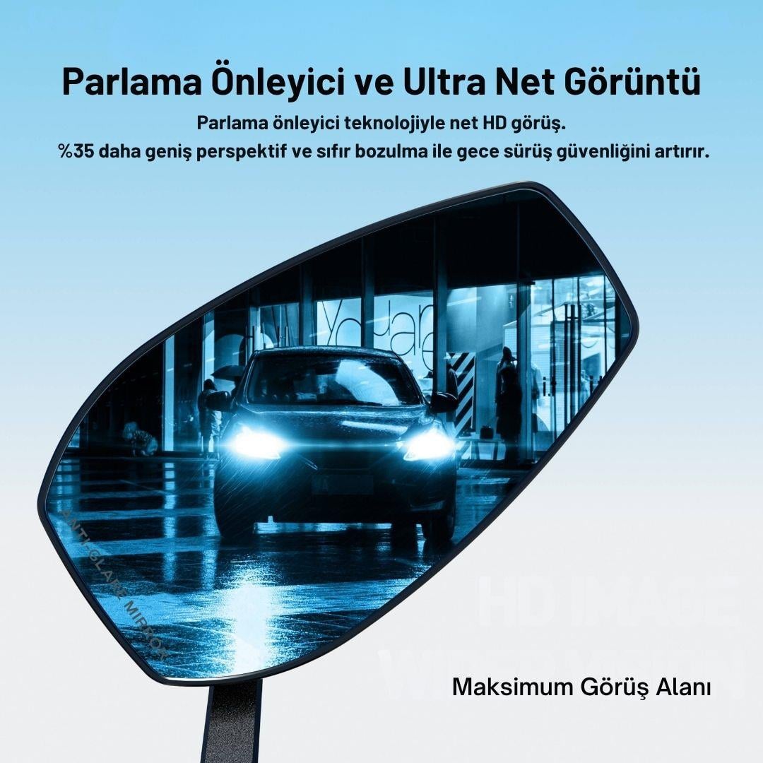 Nukrotech RM-101 Katlanabilir Alüminyum Motosiklet Dikiz Aynası – Mavi Lensli, Geniş Açılı, Hidrofobik Tasarım
