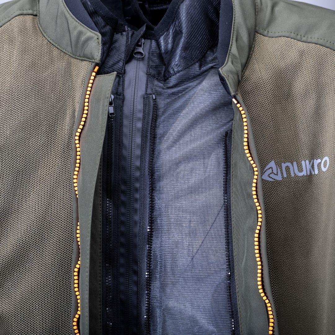 Nukrowear Jasper Asker Yeşili Softshell Erkek Motosiklet Ceketi