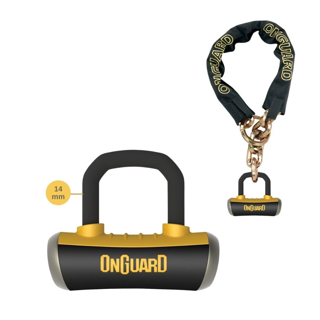 Onguard Mastiff  Zincir ve 14mm Boxxer Kilit 8019 LPX 130cmX10mm