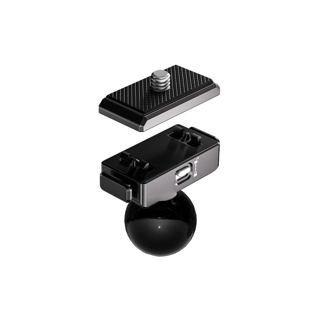 QUICKDOCK QDX5-BC Manyetik ve Kilitli Aksiyon Kamera Montaj Adaptörü 1/4 Dişli – 25mm Toplu Mafsal Uyumlu – Değiştirilebilir Aksiyon Kamera Bağlantılı