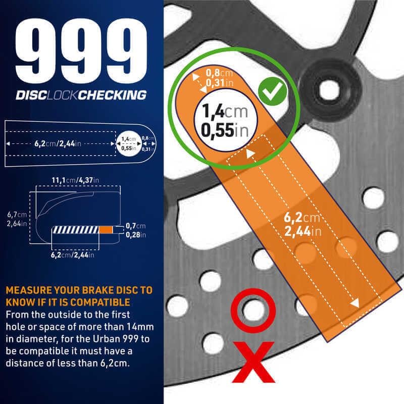 URBAN SECURITY 999 S.R.A SINIFI ALARMLI DİSK KİLİDİ 14mm PİM