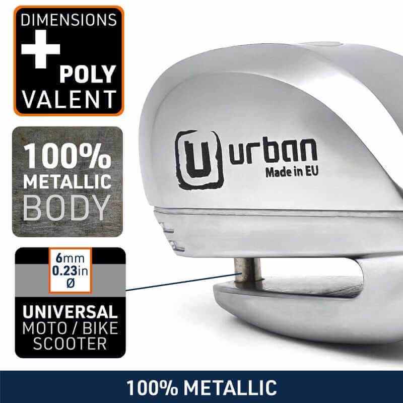 URBAN SECURITY UR22 VESPA UYUMLU ALARMLI DİSK KİLİDİ 6MM PİM