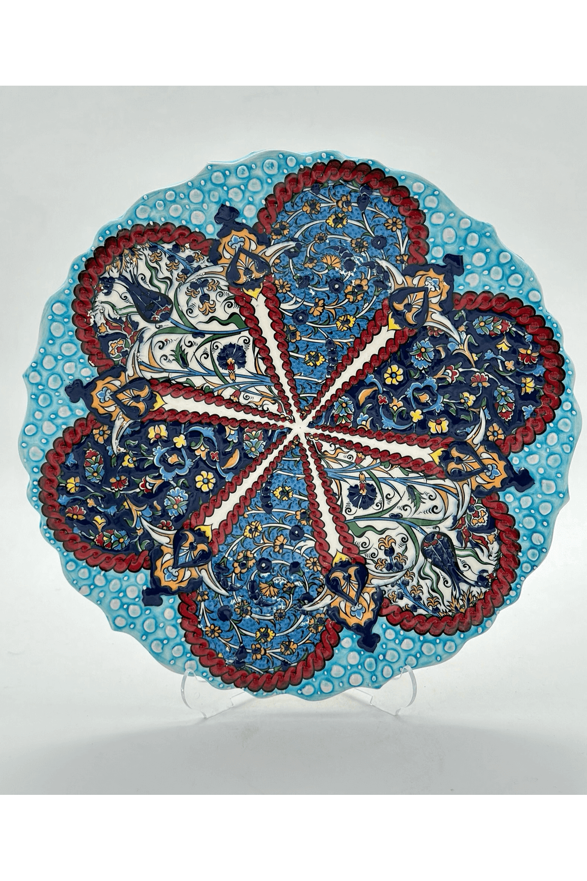 Ceramic Wall Plate Handmade Turkish Boho Wall Art Decorative  Home Kitchen Office Wall & Desk Gift