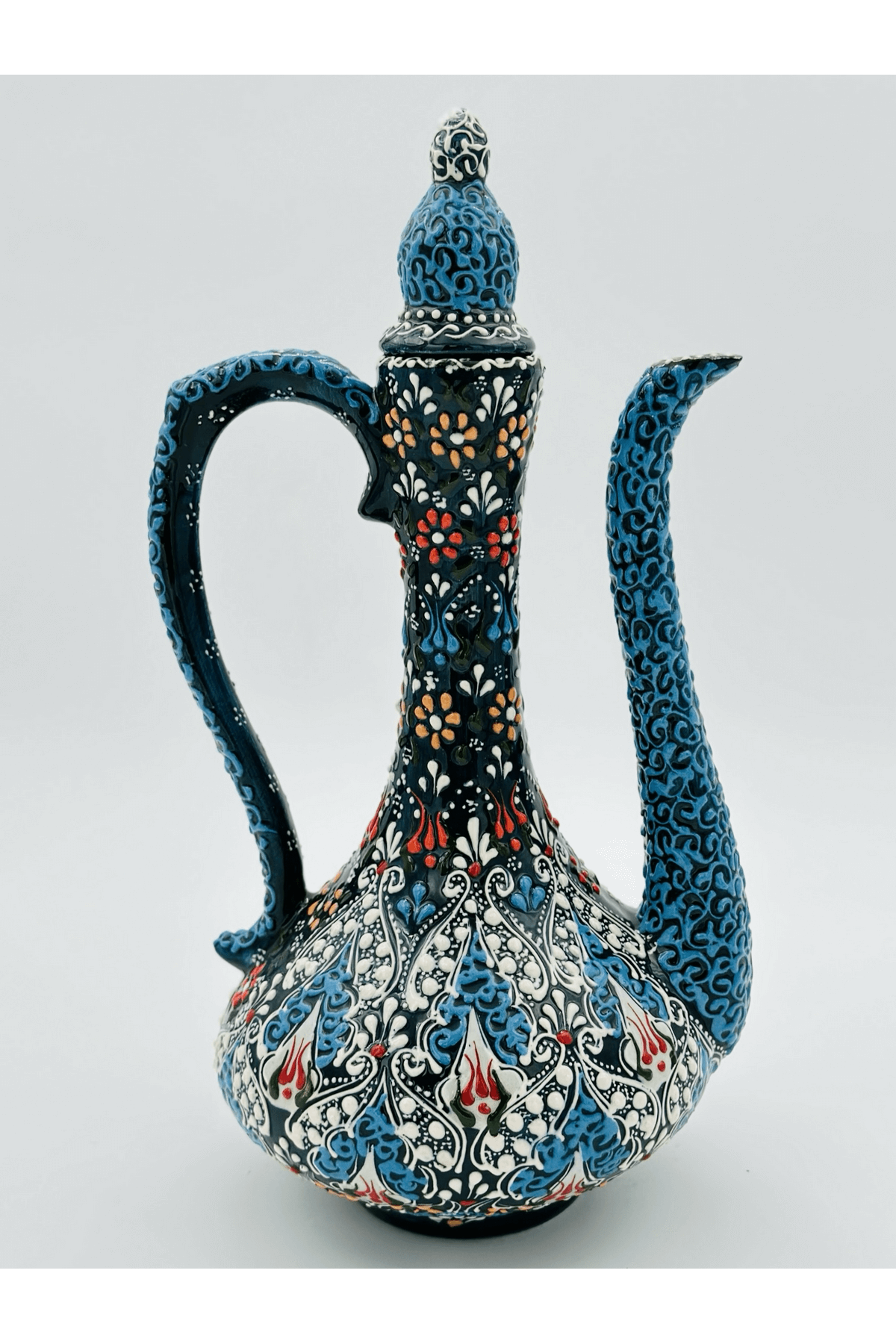 Decorative Turkish Ceramic Pitcher Vase, Decorative Ceramic Vase, Ceramic Water Jug, Pitcher Vase