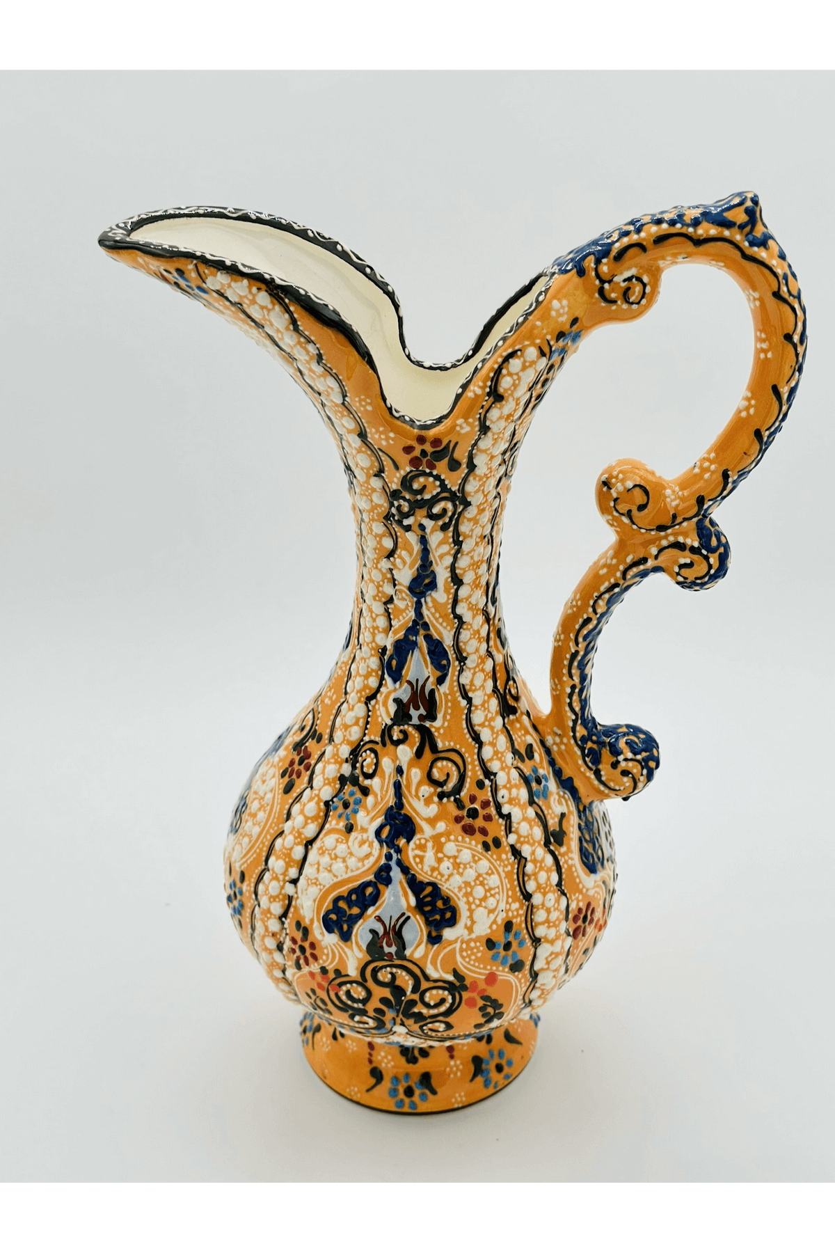 Decorative Turkish Ceramic Pitcher Vase, Decorative Ceramic Vase, Ceramic Water Jug, Pitcher Vase