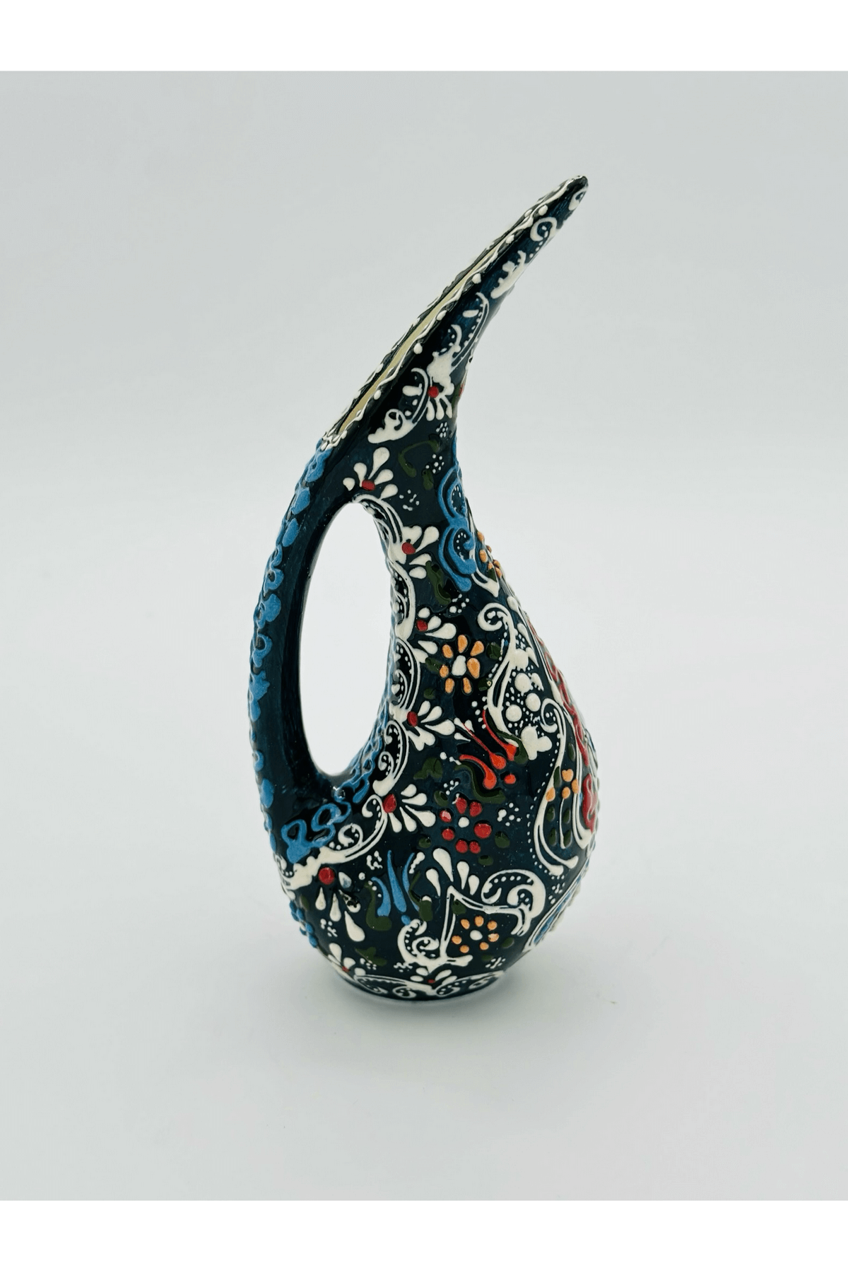 Decorative Turkish Ceramic Pitcher Vase, Decorative Ceramic Vase, Ceramic Water Jug, Pitcher Vase