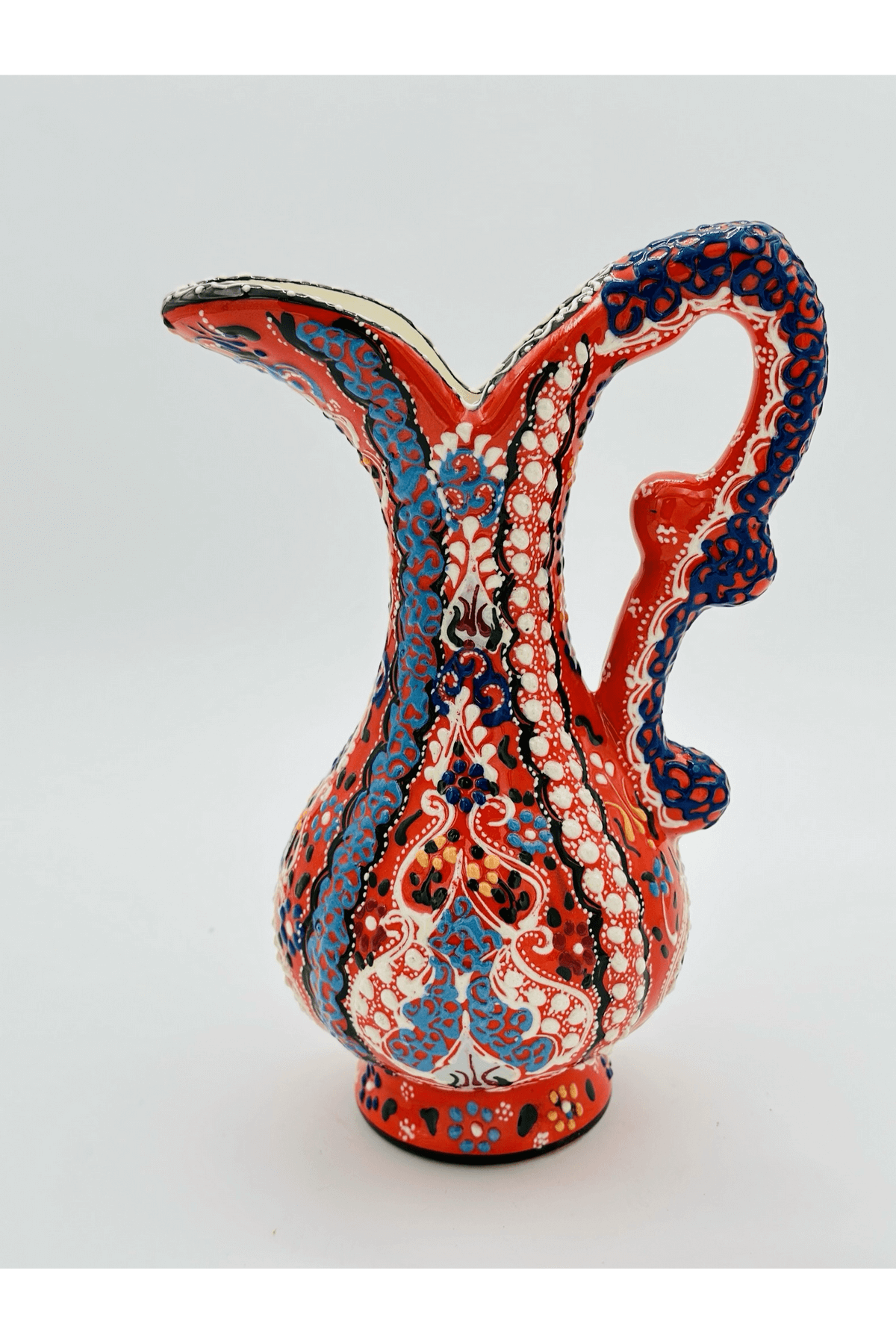 Decorative Turkish Ceramic Pitcher Vase, Decorative Ceramic Vase, Ceramic Water Jug, Pitcher Vase