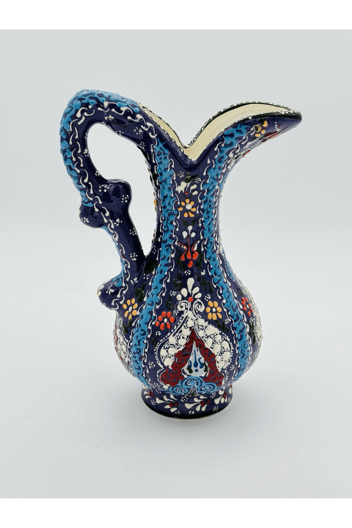 Decorative Turkish Ceramic Pitcher Vase, Decorative Ceramic Vase, Ceramic Water Jug, Pitcher Vase