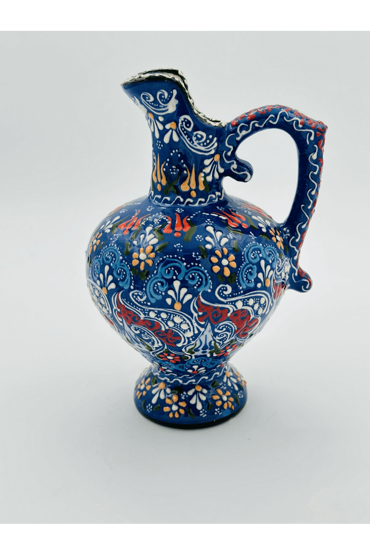 Decorative Turkish Ceramic Pitcher Vase, Decorative Ceramic Vase, Ceramic Water Jug, Pitcher Vase