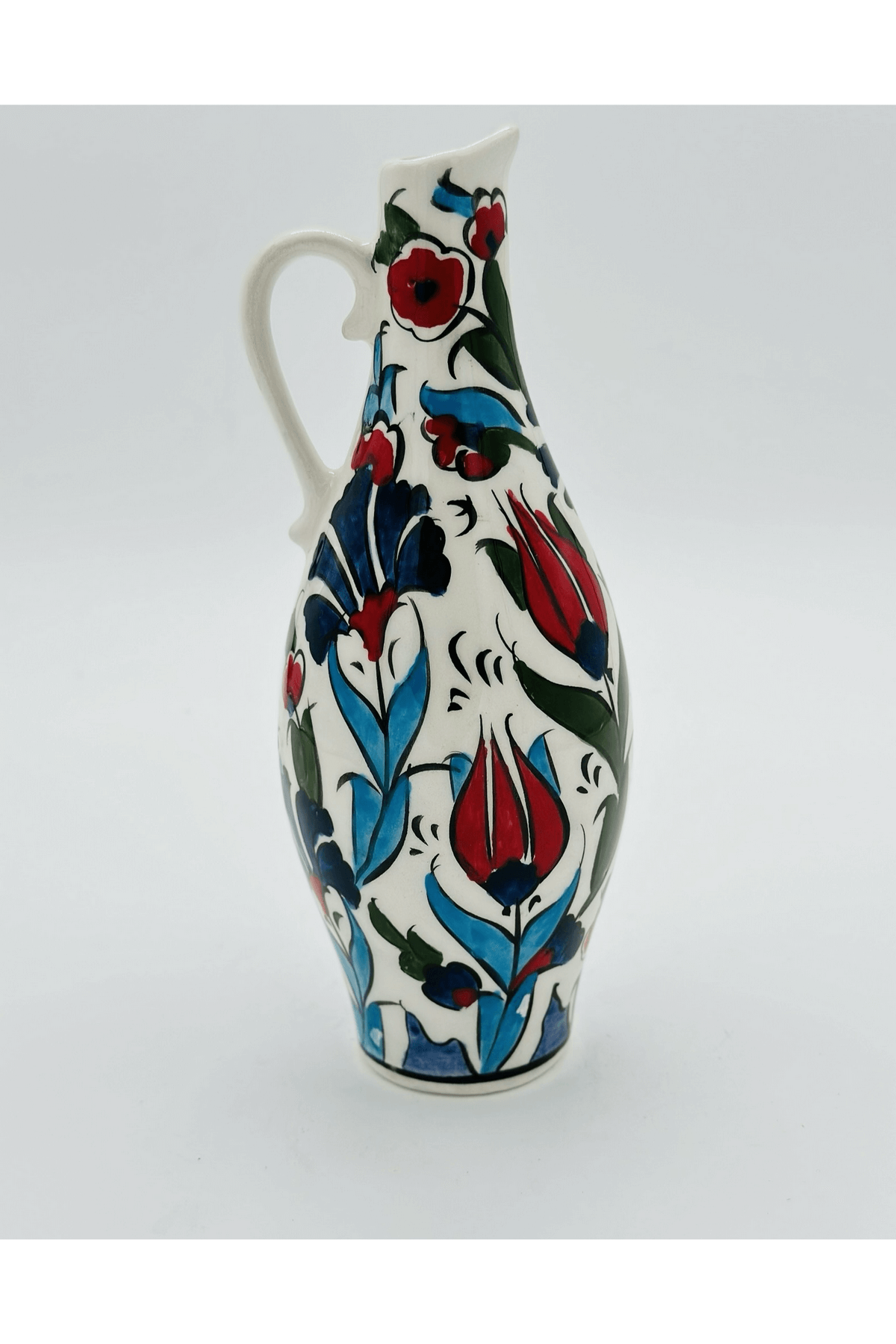 Decorative Turkish Ceramic Pitcher Vase, Decorative Ceramic Vase, Ceramic Water Jug, Pitcher Vase