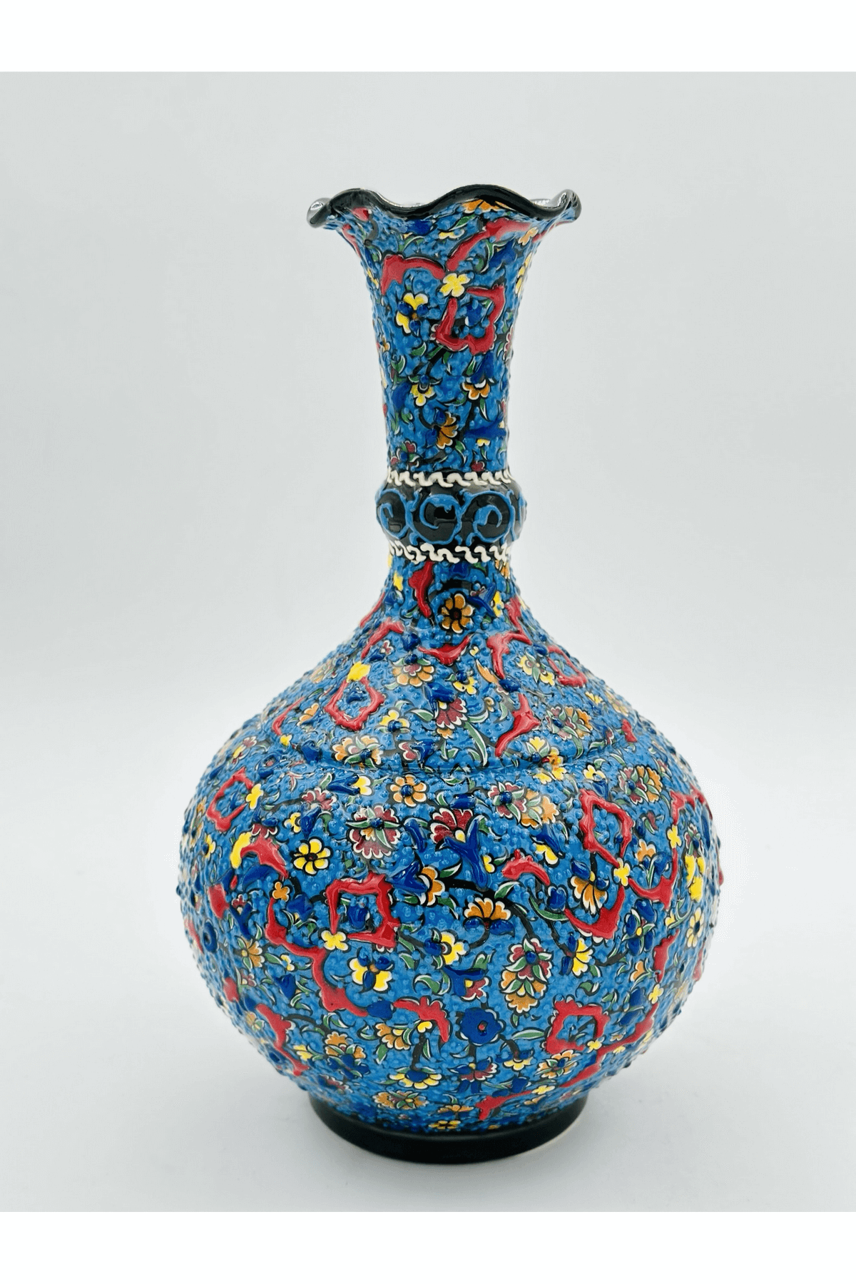 Handmade Turkish Ceramic Vase,Large Decorative Vase,Handmade Ceramic Jar With Lid,Centerpiece Vase,Table Top Decor,Home Decor