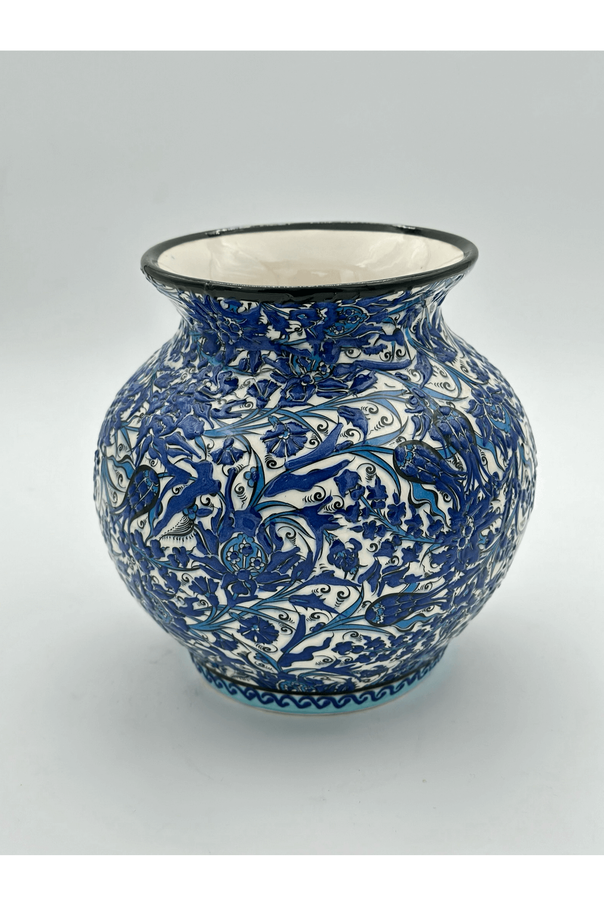 Handmade Turkish Ceramic Vase,Large Decorative Vase,Handmade Ceramic Jar With Lid,Centerpiece Vase,Table Top Decor,Home Decor