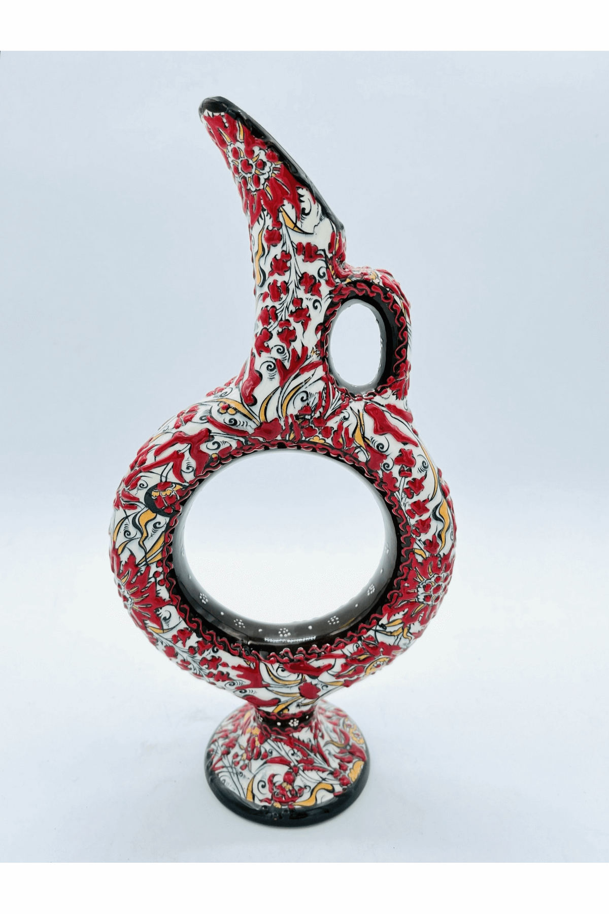 Handmade Turkish Ceramic Vase,Large Decorative Vase,Handmade Ceramic Jar With Lid,Centerpiece Vase,Table Top Decor,Home Decor