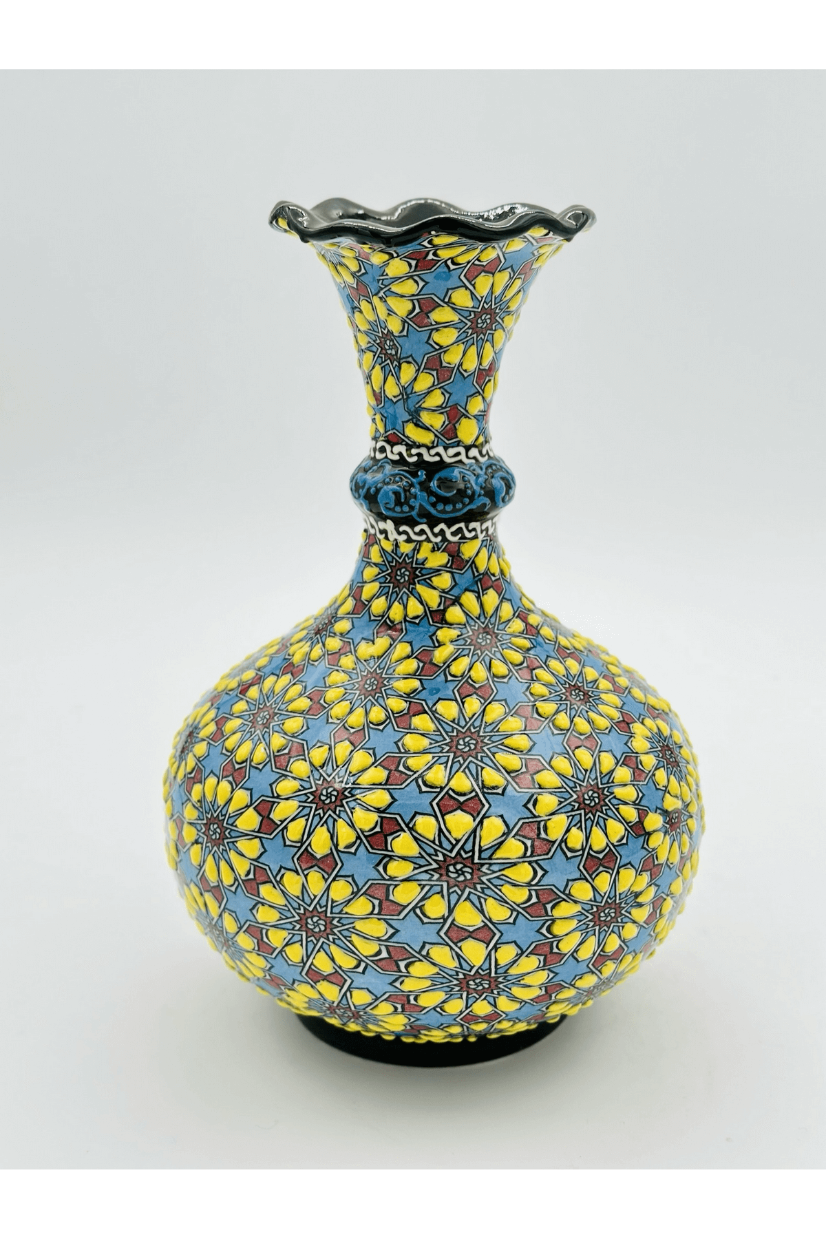 Handmade Turkish Ceramic Vase,Large Decorative Vase,Handmade Ceramic Jar With Lid,Centerpiece Vase,Table Top Decor,Home Decor