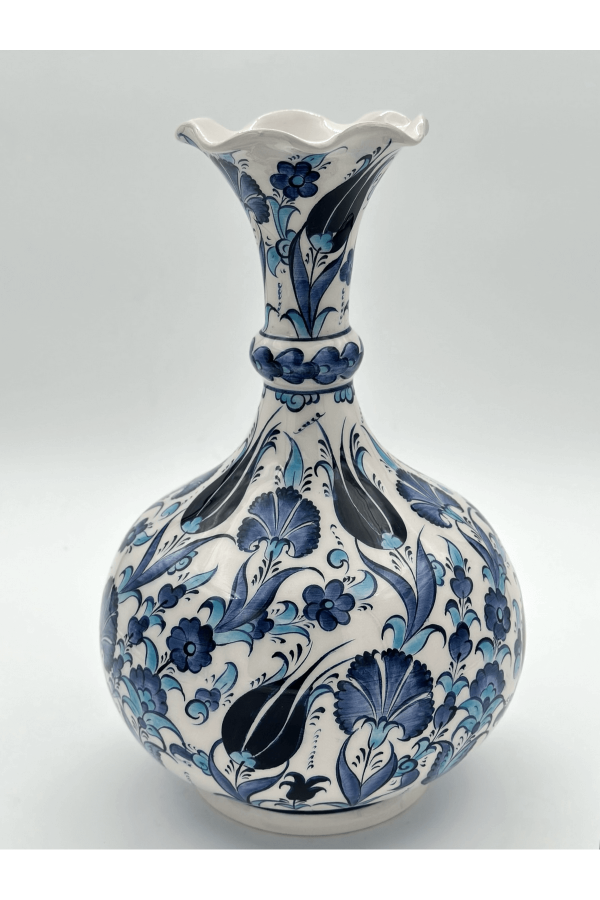 Handmade Turkish Ceramic Vase,Large Decorative Vase,Handmade Ceramic Jar With Lid,Centerpiece Vase,Table Top Decor,Home Decor