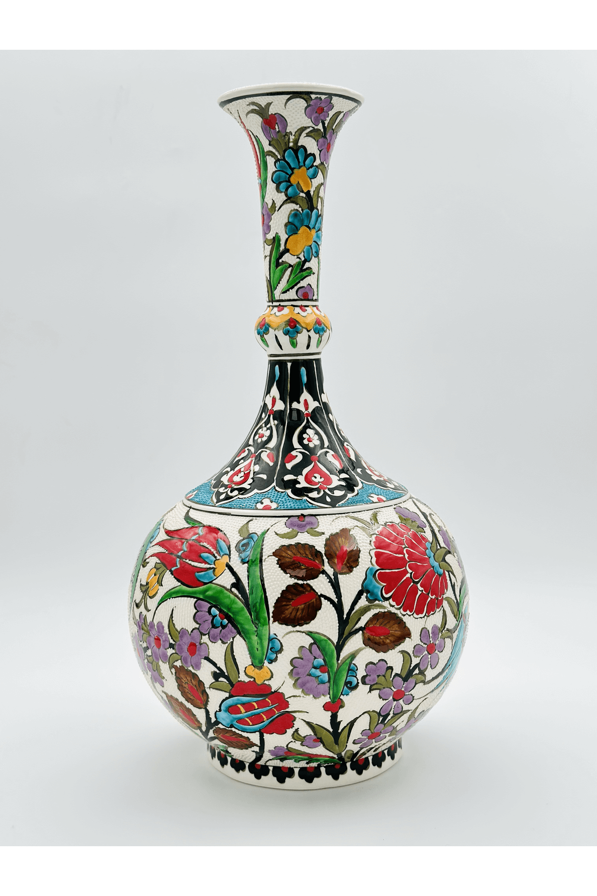 Handmade Turkish Ceramic Vase,Large Decorative Vase,Handmade Ceramic Jar With Lid,Centerpiece Vase,Table Top Decor,Home Decor