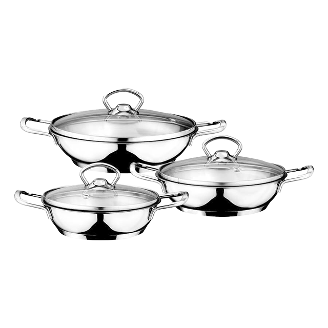 AKDENIZ 3lu CAM KAPAK OMLET TAVA SET