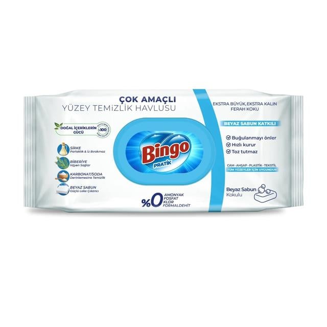 Bingo Yüzey Havlusu Beyaz Sabun 96Lı