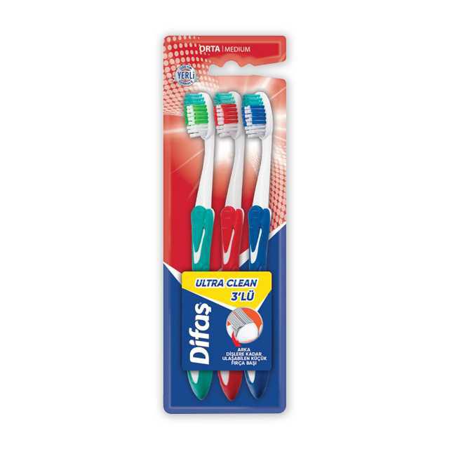Difaş Ultra Clean Diş Fırçası 2+1