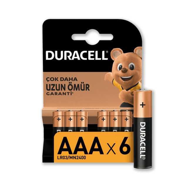 Duracell Aaa 6 lı İnce Kalem Pil