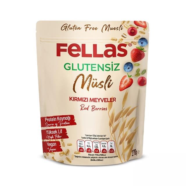 Fellas Glutensiz Müsli Kırmızı Meyveler 270GR