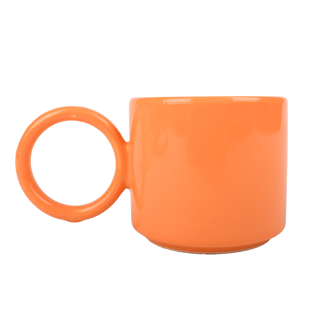 KERAMIKA DEKORLU STACKABLE HALKA KULPLU KUPA