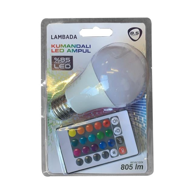 LAMBADA 9w KUMANDALI BEYAZ+RGB LED AMPUL