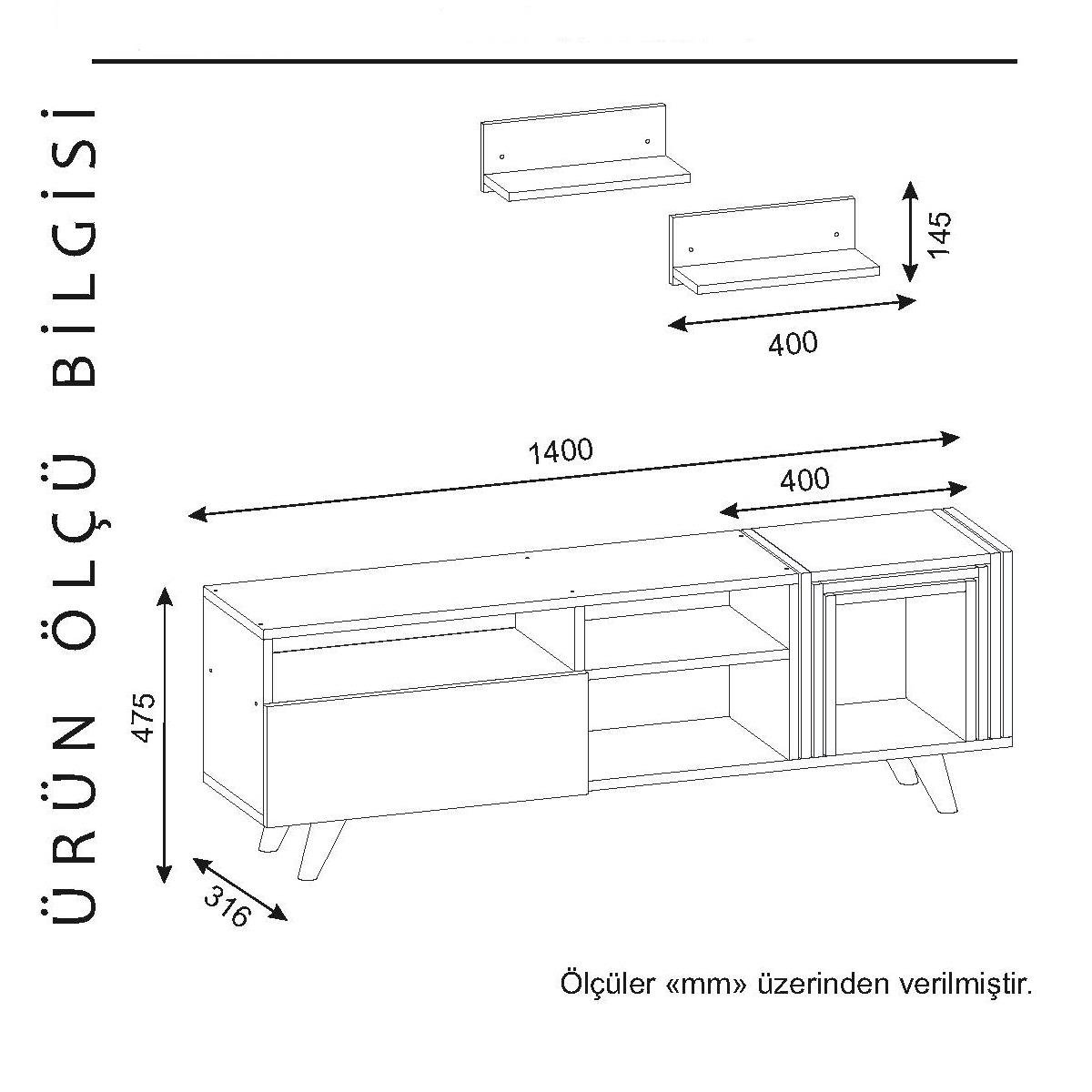SECEN LONDON AR-12043 VOILET TV UNITESI