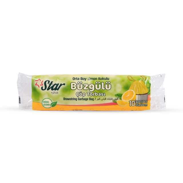 Star Büzgülü Çöp Torbası Orta Boy Limonlu 10lu