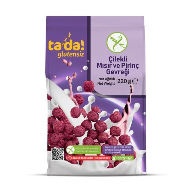 Tada Glutensiz Çilekli Mısır Gevreği 220gr
