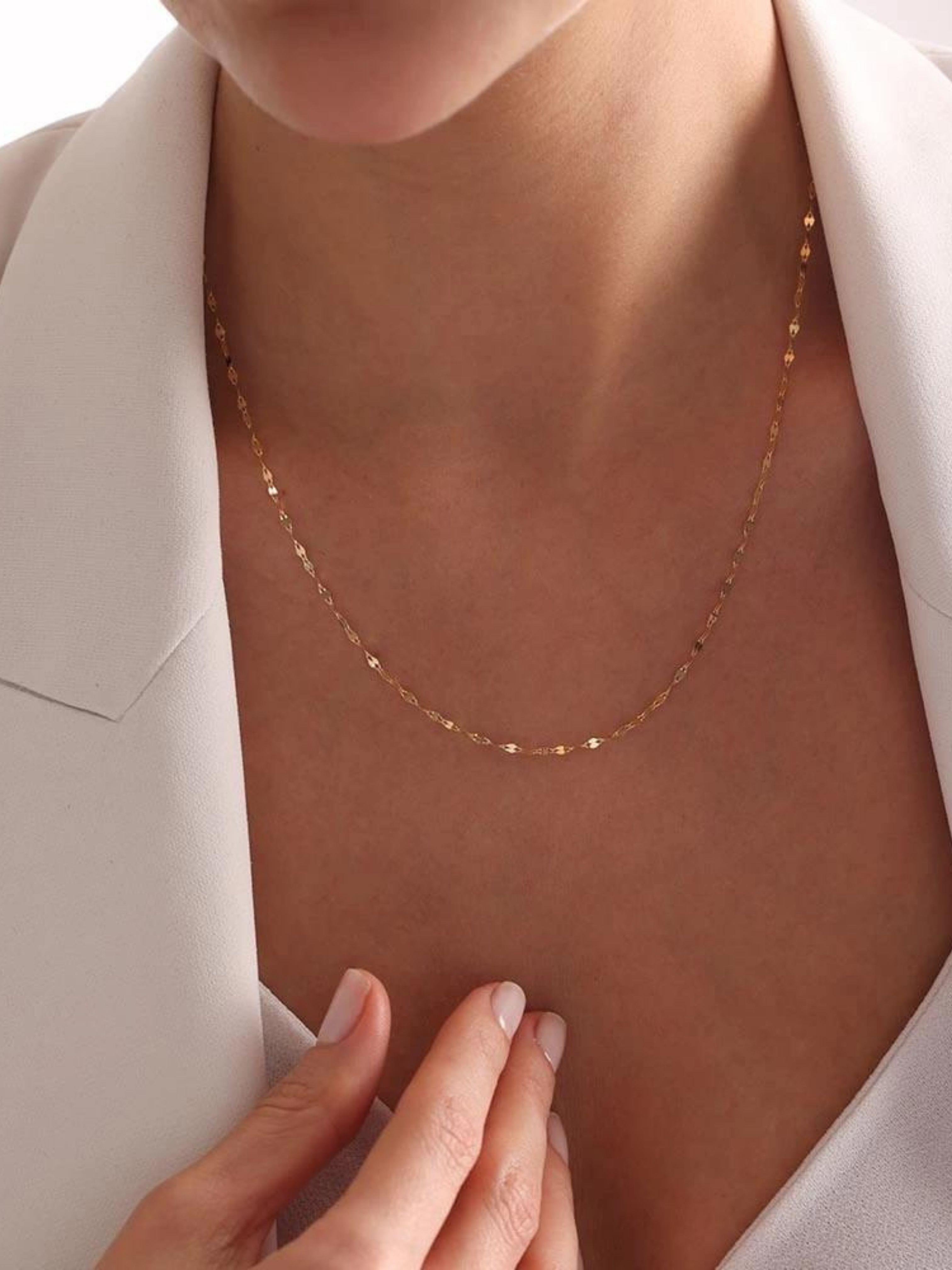 14 Ayar Altın İnce Aynalı Zincir Kolye 50 cm14 Ayar Altın İnce Aynalı Zincir Kolye 50 cmZincirler