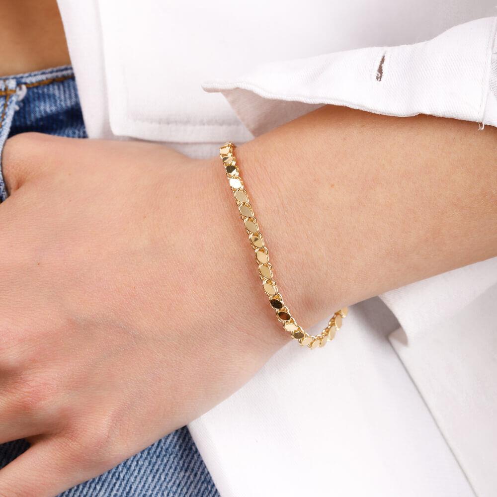 14 Ayar Altın Pullu Bileklik14 Ayar Altın Pullu BileklikZincir Bileklik