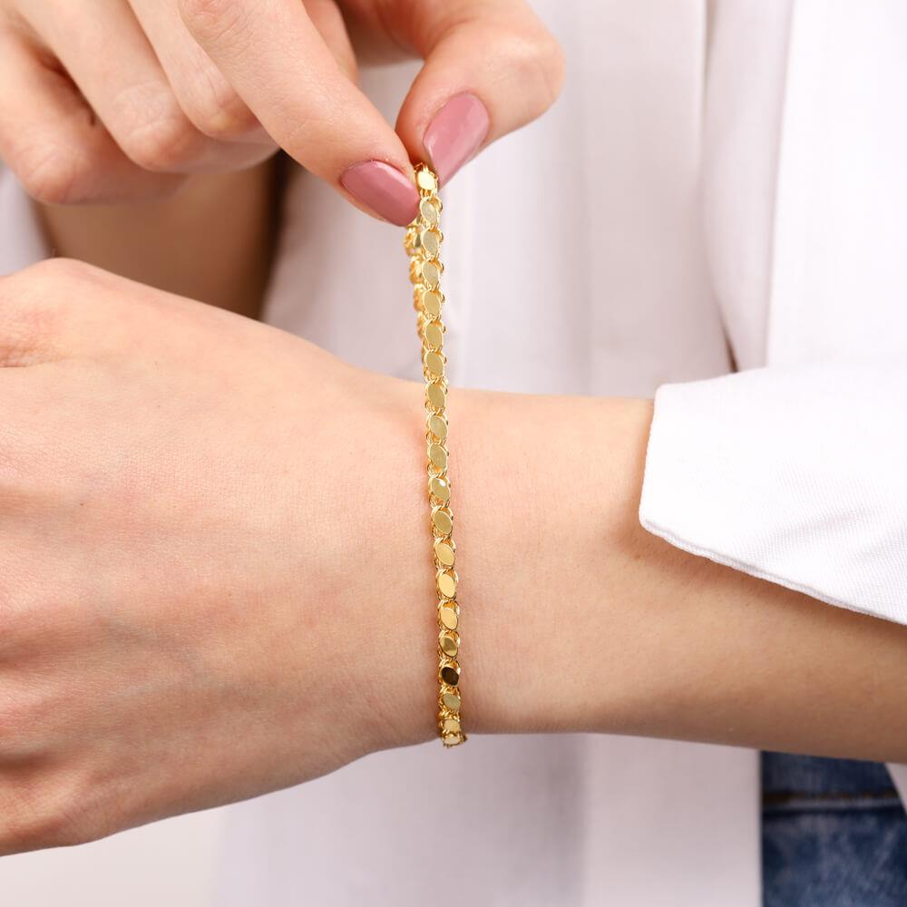 14 Ayar Altın Pullu Bileklik14 Ayar Altın Pullu BileklikZincir Bileklik