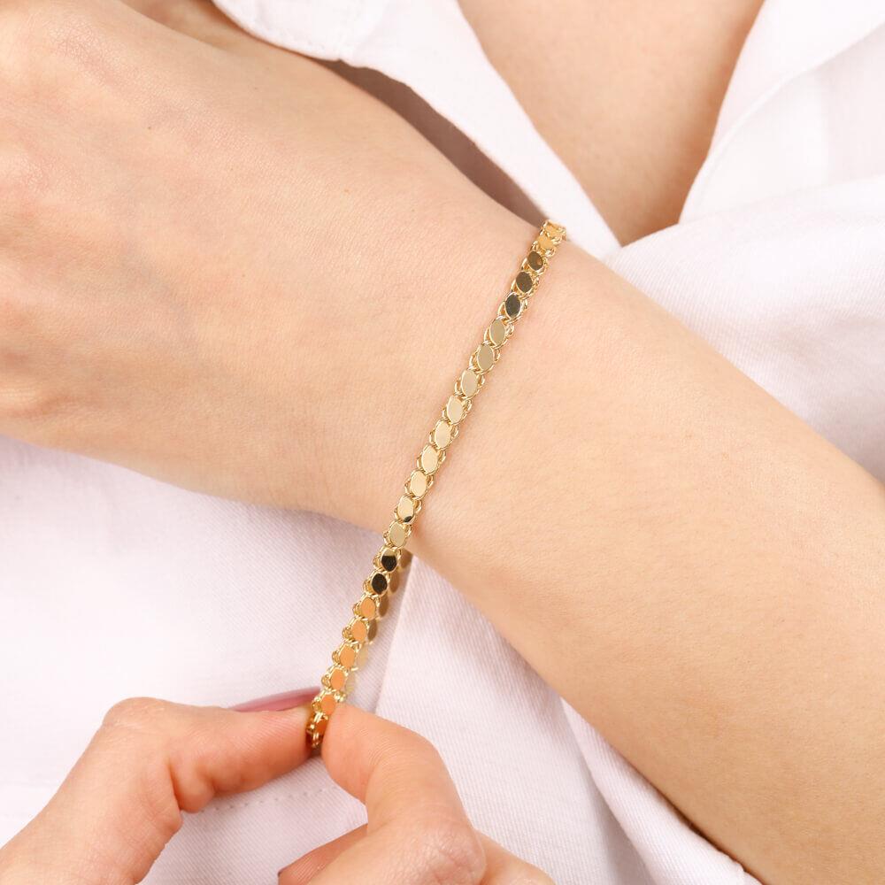 14 Ayar Altın Pullu Bileklik14 Ayar Altın Pullu BileklikZincir Bileklik