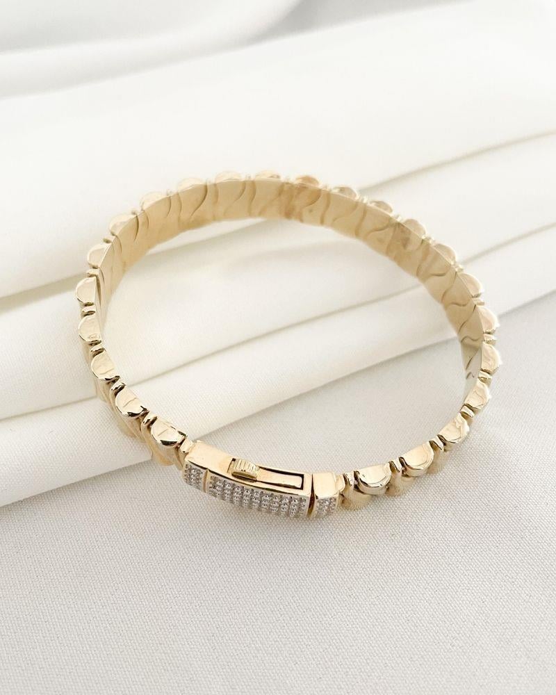 14 Ayar Altın Taşlı Kelepçe Bilezik14 Ayar Altın Taşlı Kelepçe Bilezik14 Ayar Bilezik