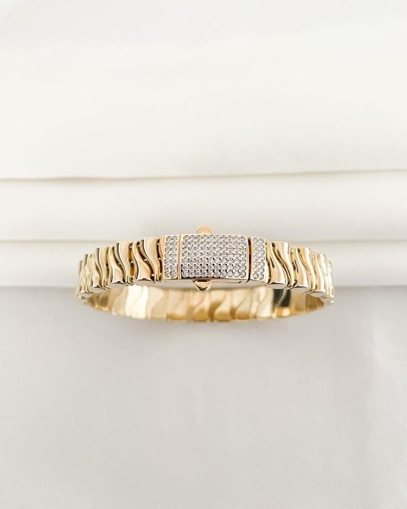 14 Ayar Altın Taşlı Kelepçe Bilezik14 Ayar Altın Taşlı Kelepçe Bilezik14 Ayar Bilezik