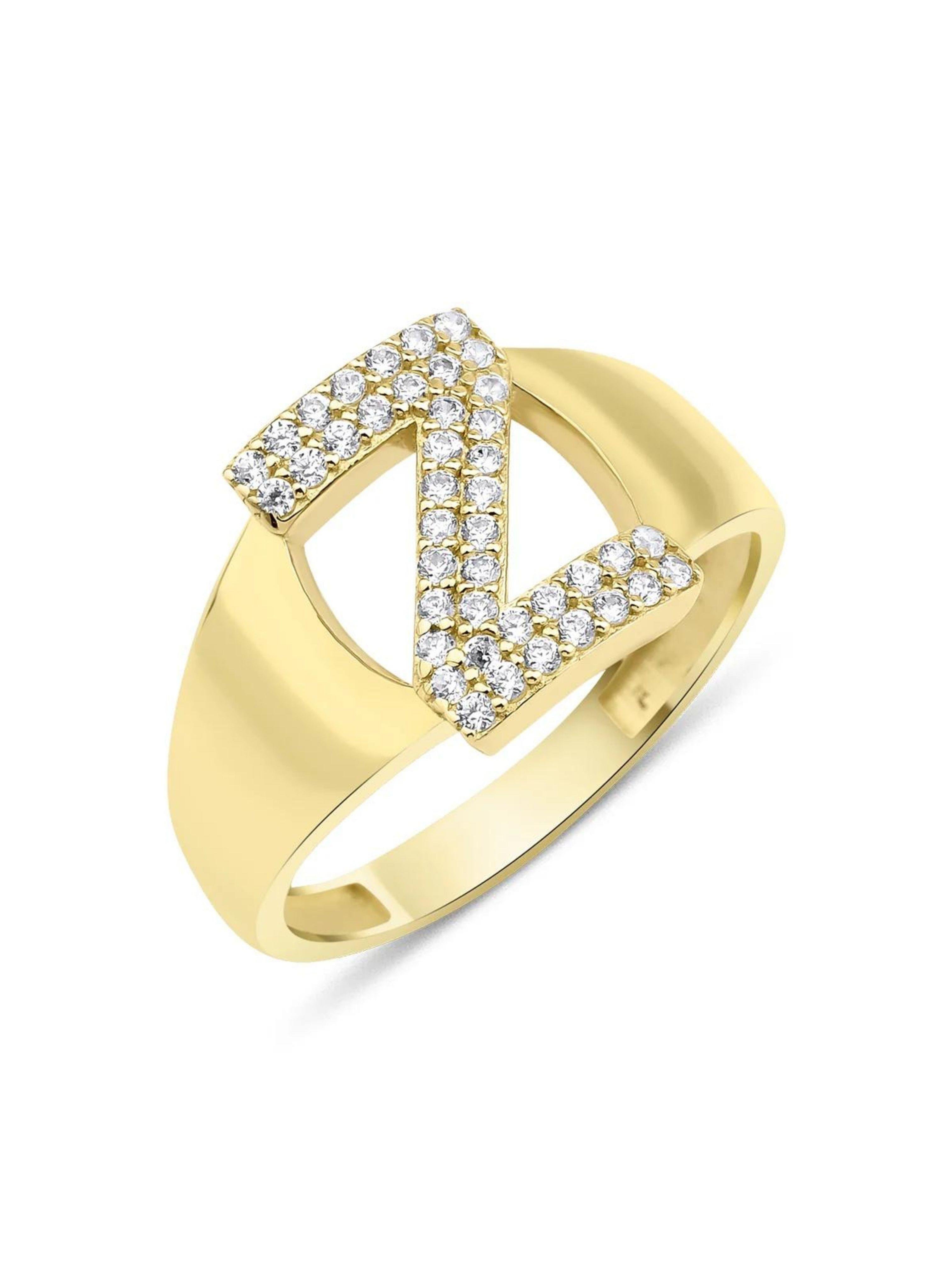 14 Ayar Altın Taşlı Z Harfli Yüzük14 Ayar Altın Taşlı Z Harfli Yüzük