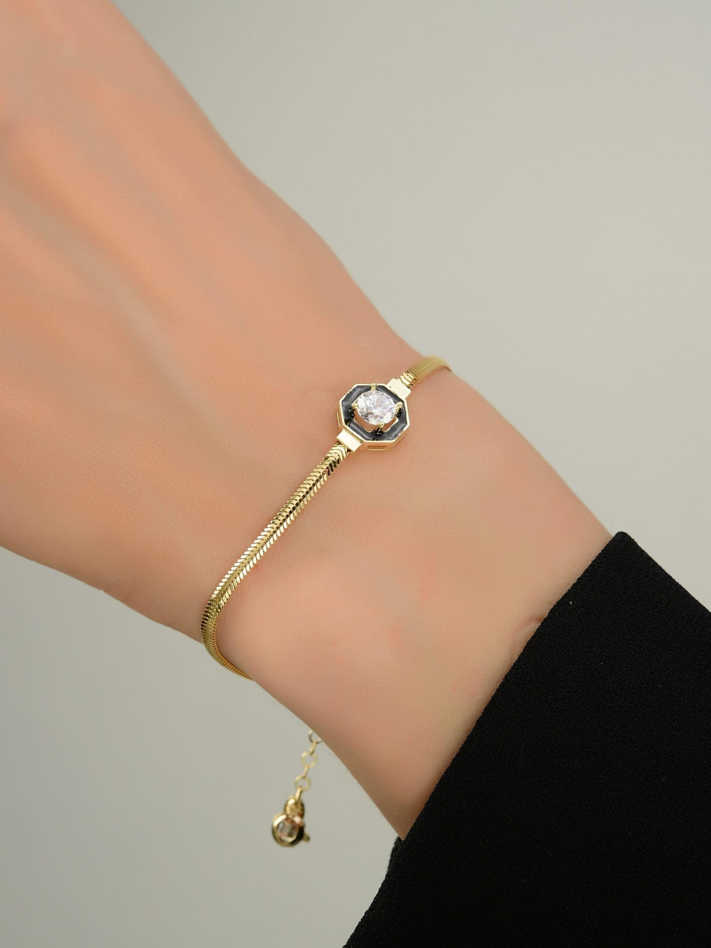 14 Ayar Çağla Altın Balık Sırtı Bileklik 