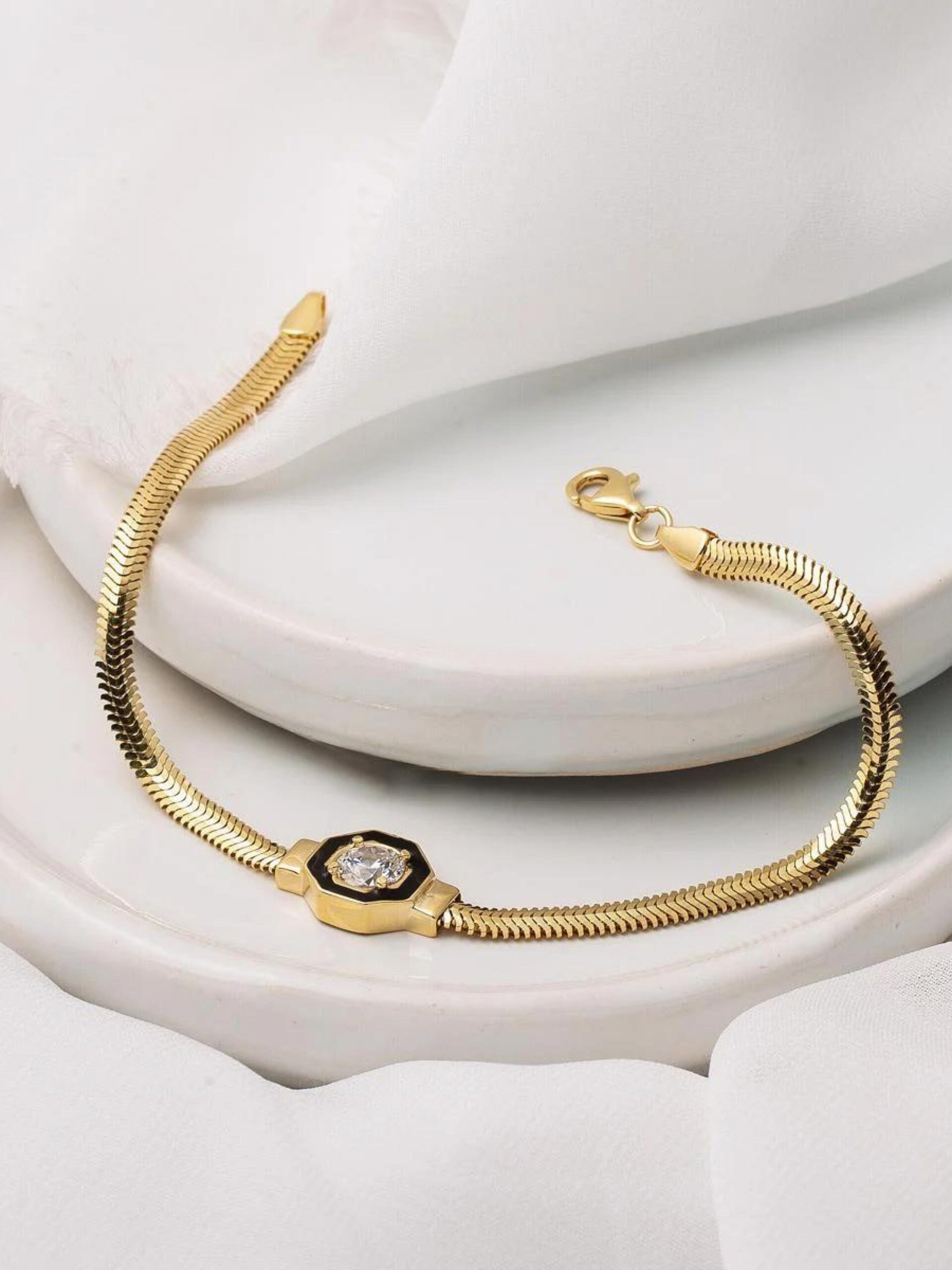 14 Ayar Çağla Altın Balık Sırtı Bileklik 