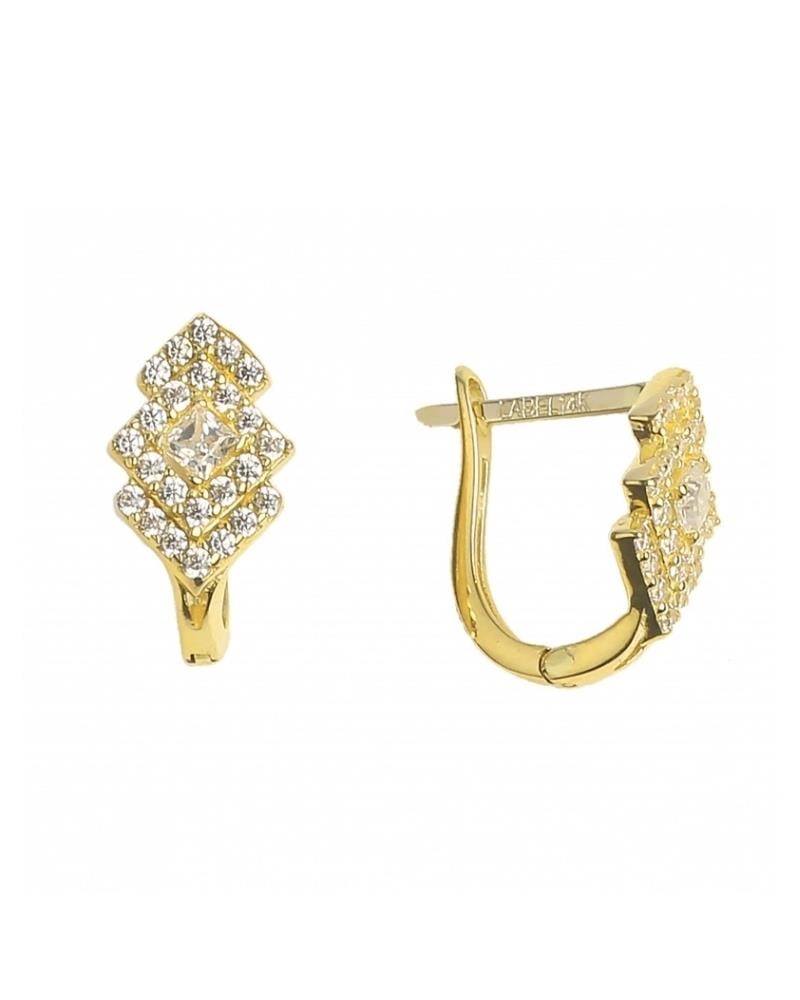 14 Ayar J Model Taşlı Altın Kare Küpe14 Ayar J Model Taşlı Altın Kare KüpeJ Küpe