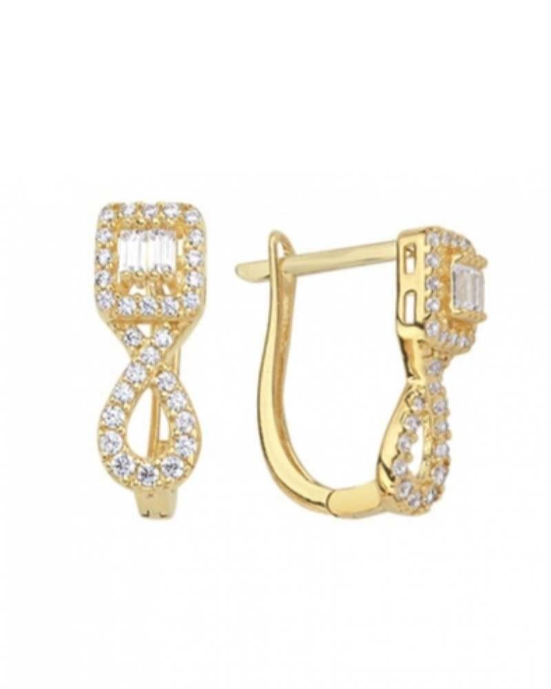 14 Ayar J Model Taşlı Altın Küpe14 Ayar J Model Taşlı Altın KüpeJ Küpe