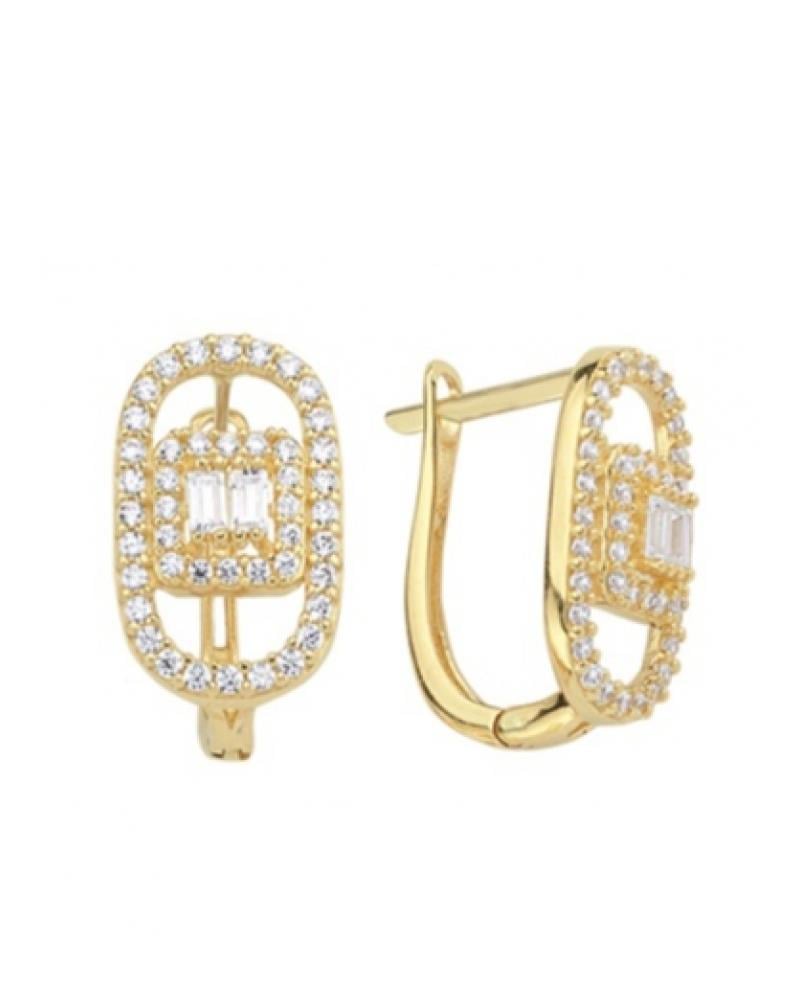 Altın 14 Ayar Baget Taşlı KüpeAltın 14 Ayar Baget Taşlı KüpeJ Küpe