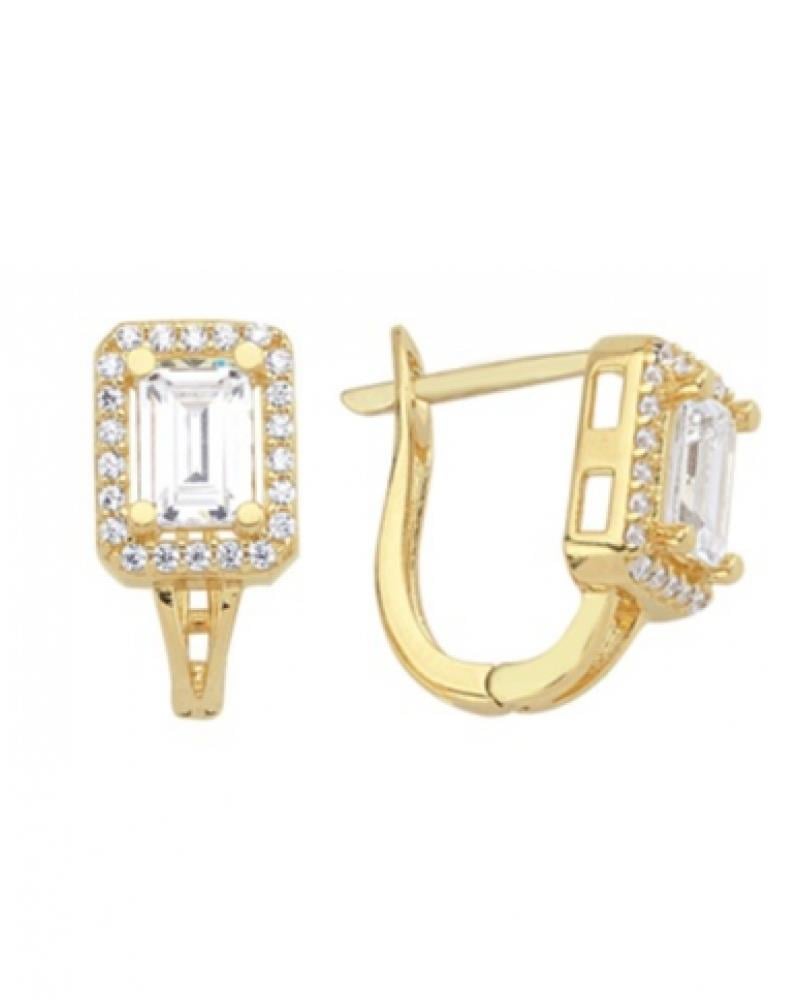 Altın Baget Taşlı J Küpe 14 AyarAltın Baget Taşlı J Küpe 14 AyarJ Küpe