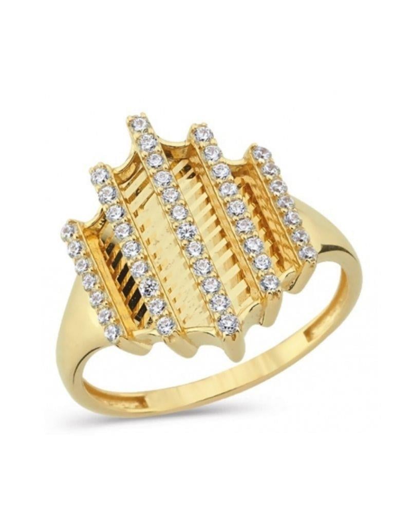 Altın Çizgili Taşlı Yüzük 14 Ayar Altın Çizgili Taşlı Yüzük 14 Ayar Taşlı Yüzükler