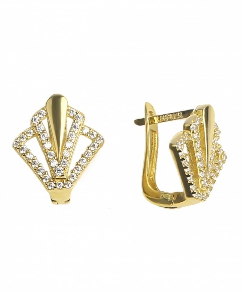 Altın J Küpe Taşlı 14 AyarAltın J Küpe Taşlı 14 AyarJ Küpe