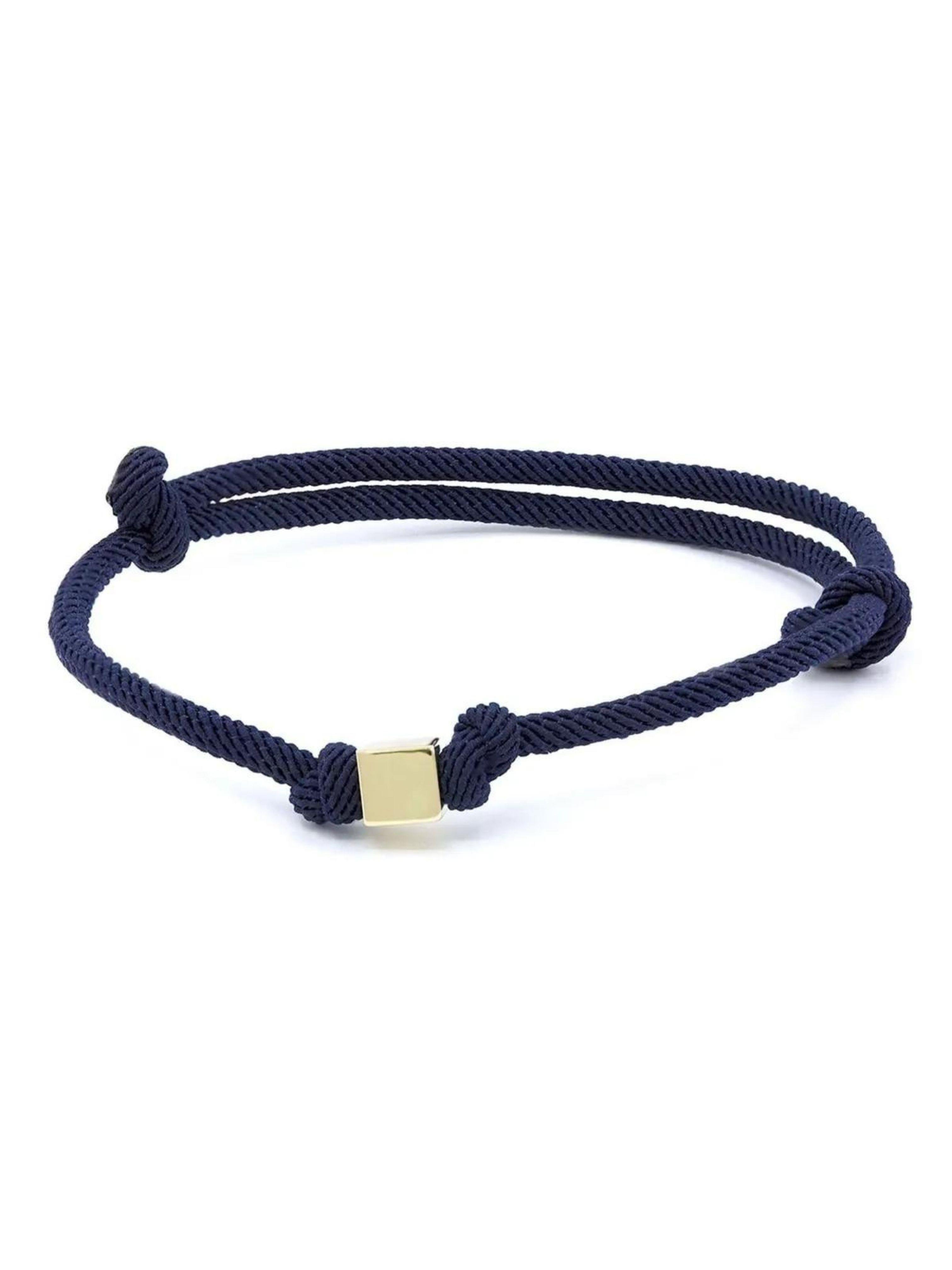 Altın Küp İpli Bileklik LacivertAltın Küp İpli Bileklik Lacivert
